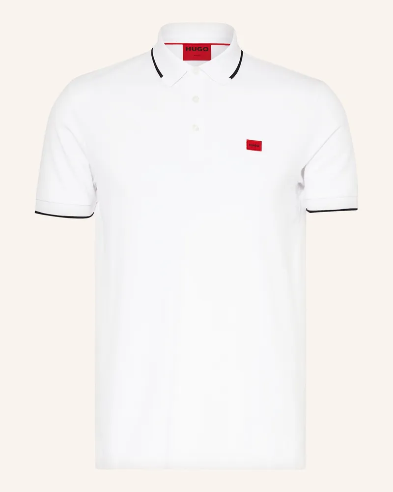 HUGO BOSS Piqué-Poloshirt DERESINO Slim Fit Weiss