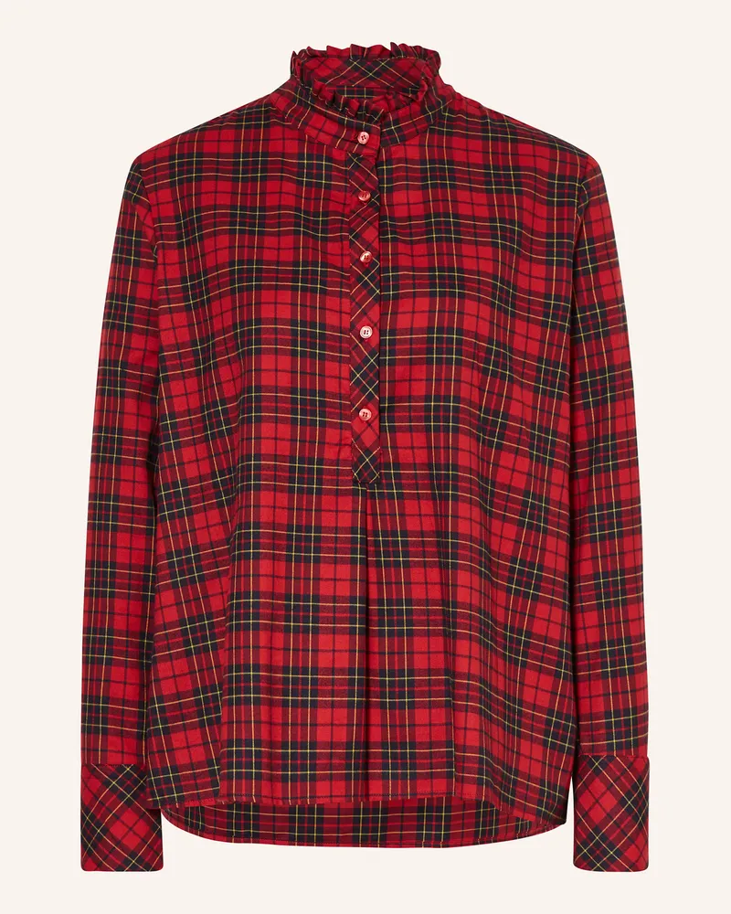 lilienfels Blusenshirt mit Rüschen Rot