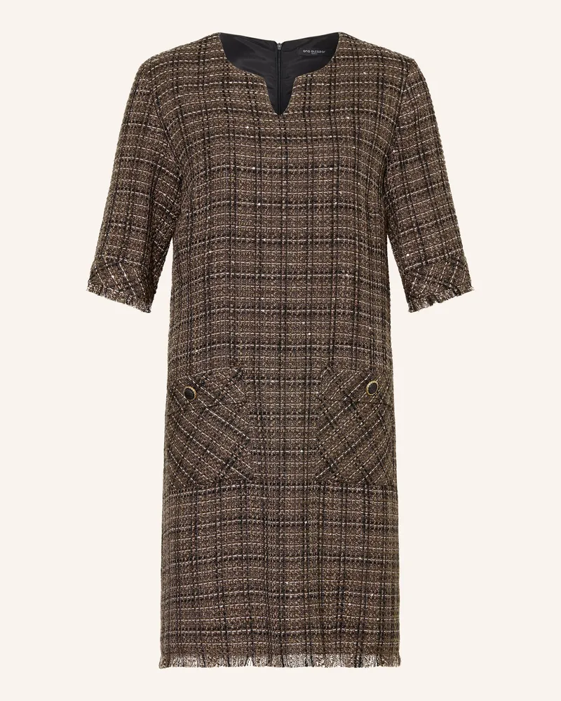 ana alcazar Tweed-Kleid Mit Pailletten Und Schmucksteinen braun Braun