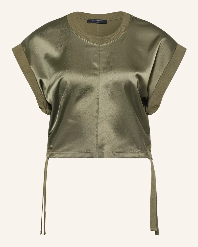 AllSaints T-Shirt Mira Im Materialmix gruen Oliv