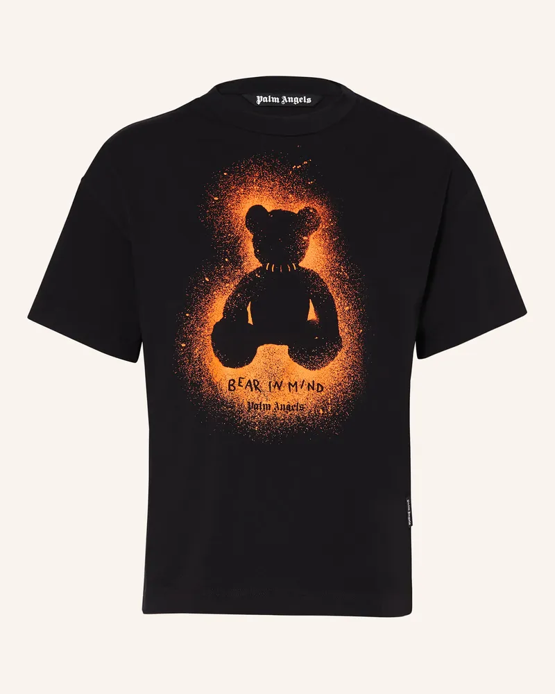 Palm Angels T-Shirt SPRAY BEAR REG Schwarz