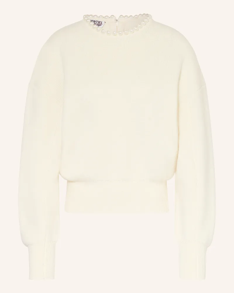 Essentiel Pullover INTI mit Schmuckperlen Ecru