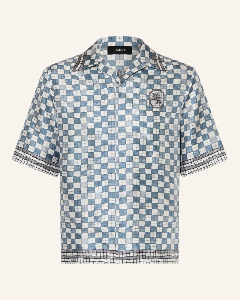 Amiri Resorthemd Comfort Fit Aus Seide blau Blaugrau
