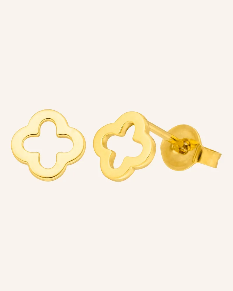 Leaf Ohrstecker CLOVER aus 14 Karat Gelbgold Gold