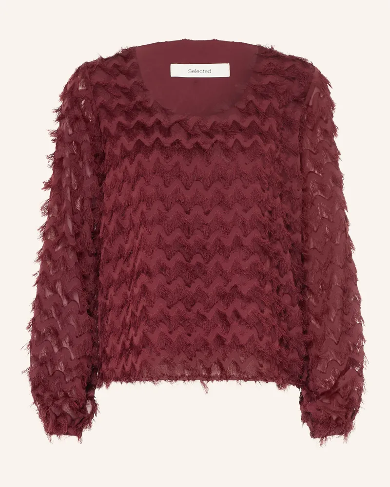 Selected Blusenshirt rot Dunkelrot