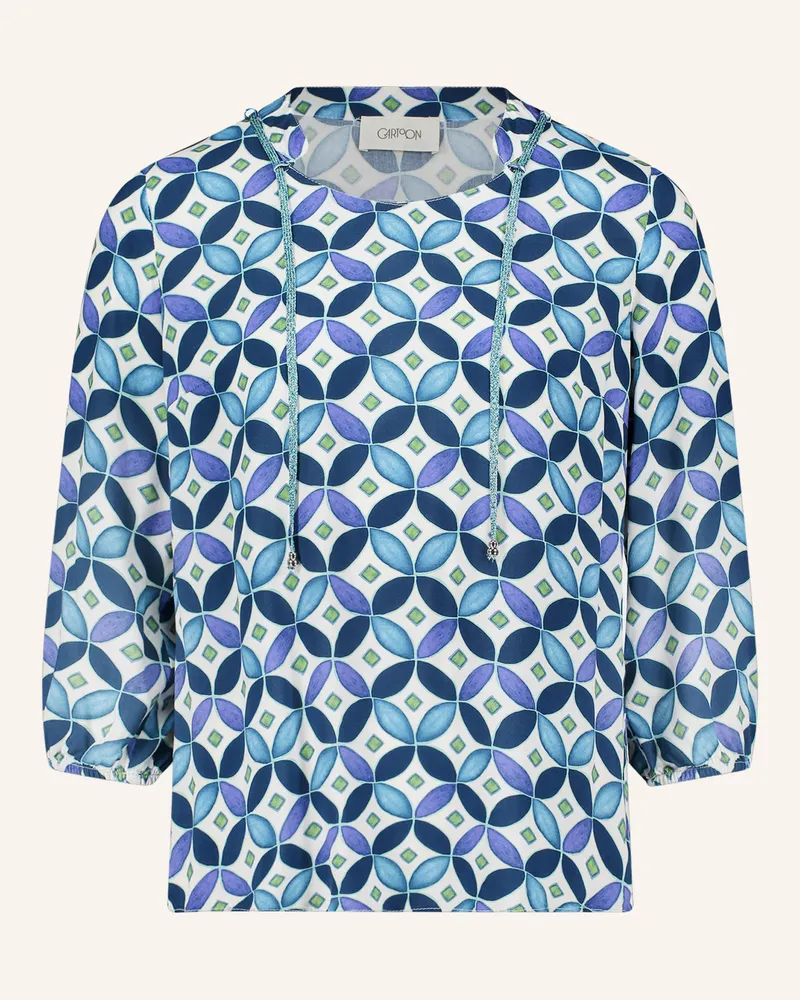 Cartoon Blusenshirt Mit 3/4-Arm blau Blau