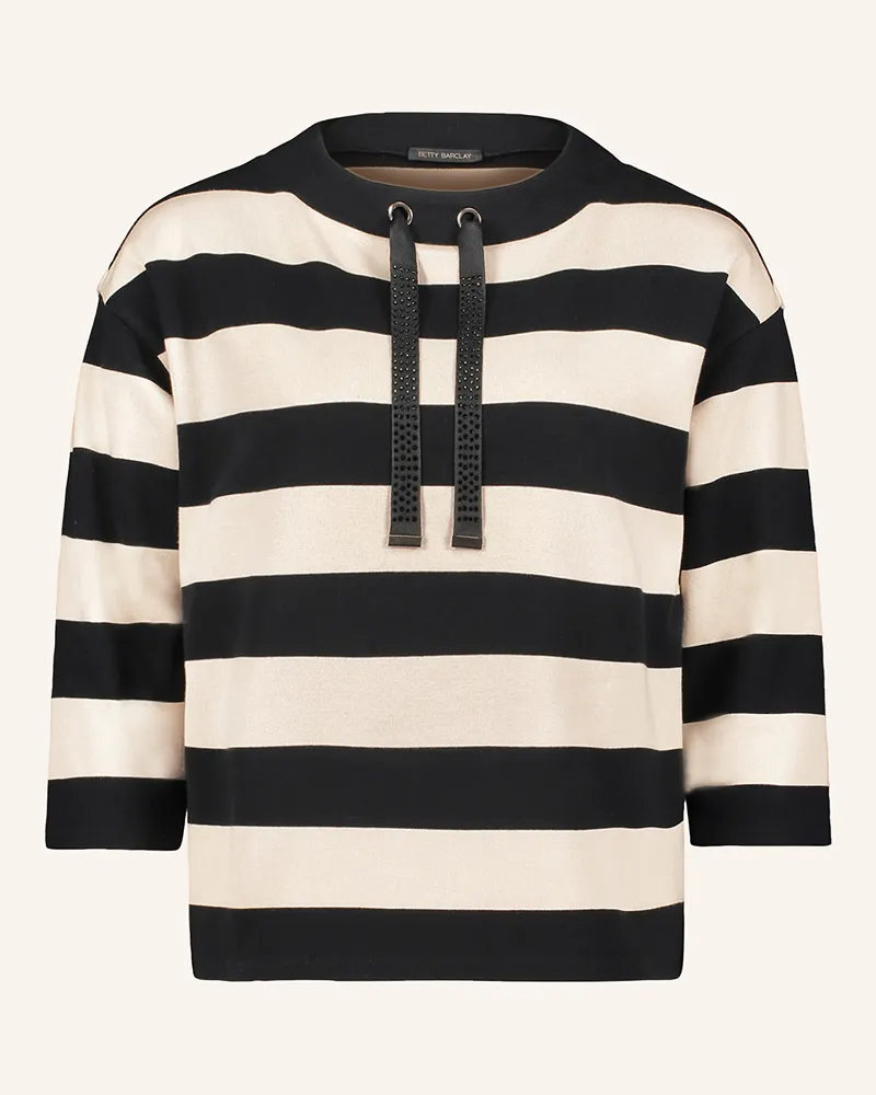 Betty Barclay Sweatshirt mit 3/4-Arm und Schmucksteinen Schwarz