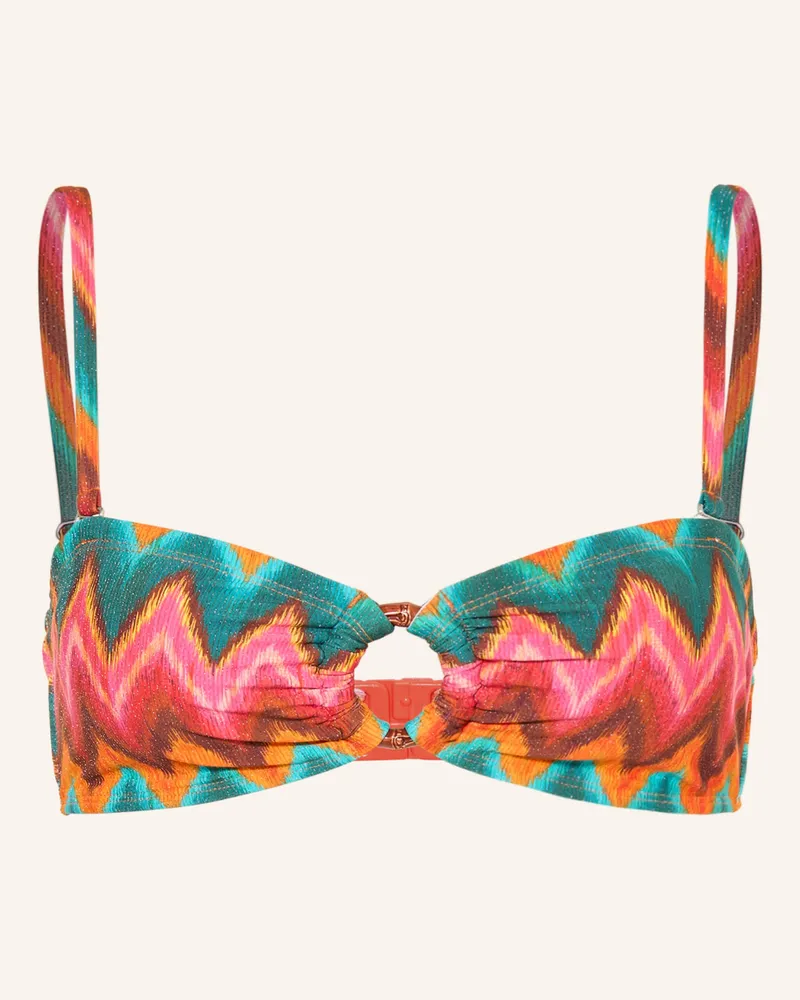 Banana Moon Bandeau-Bikini-Top Myero Nalika Mit Glitzergarn orange Petrol