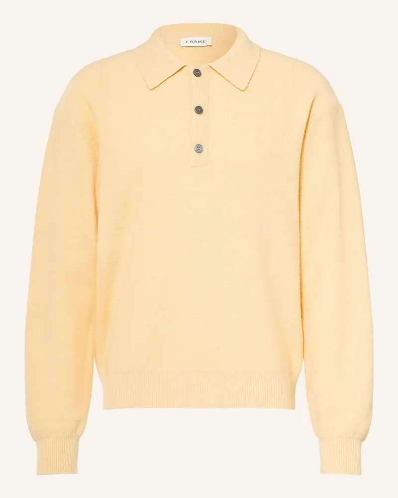 Frame Denim Strick-Poloshirt gelb Hellgelb