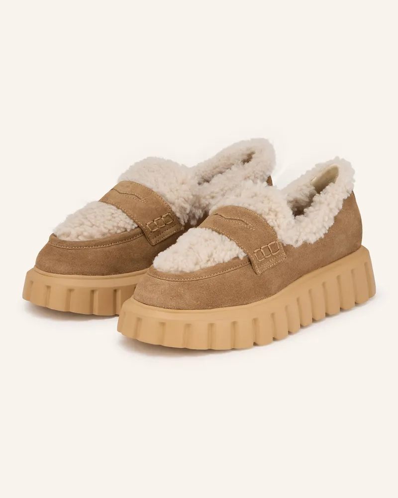 Voile Blanche Plateau-Loafer GRENELLE Camel