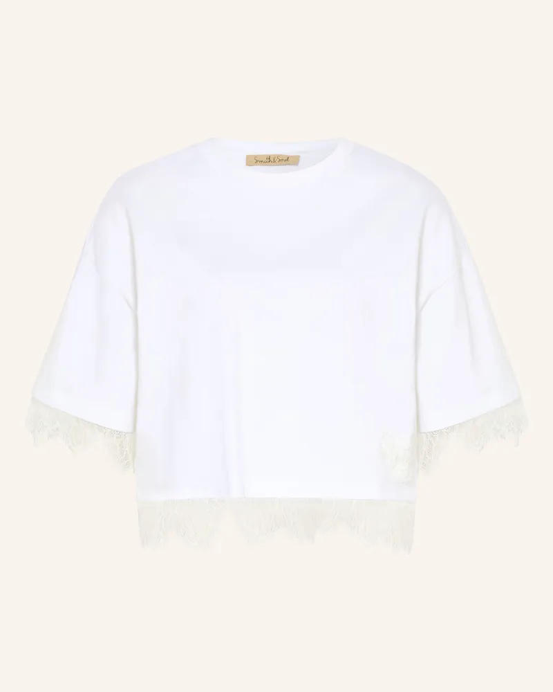 Smith & Soul T-Shirt Mit Spitze weiss Weiss