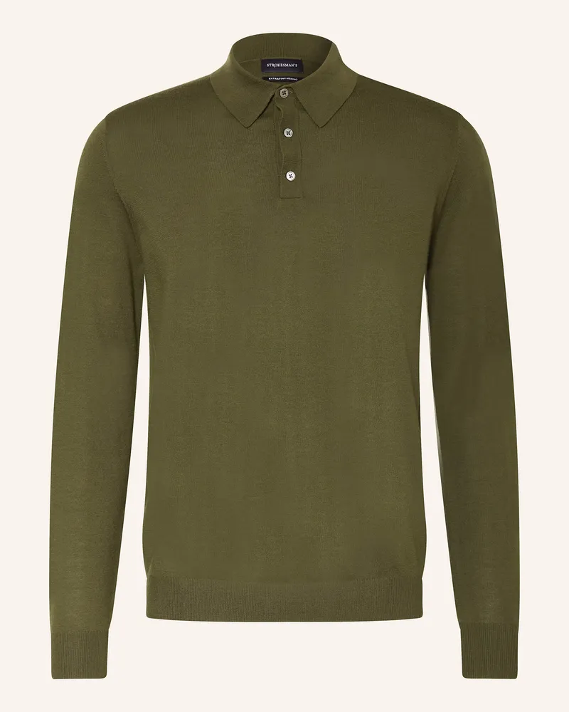 Strokesman's STROKESMAN Strick-Poloshirt Oliv