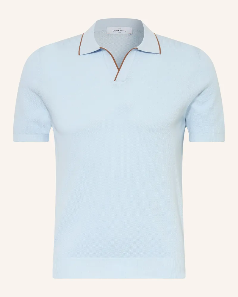Gran Sasso Piqué-Poloshirt blau Hellblau