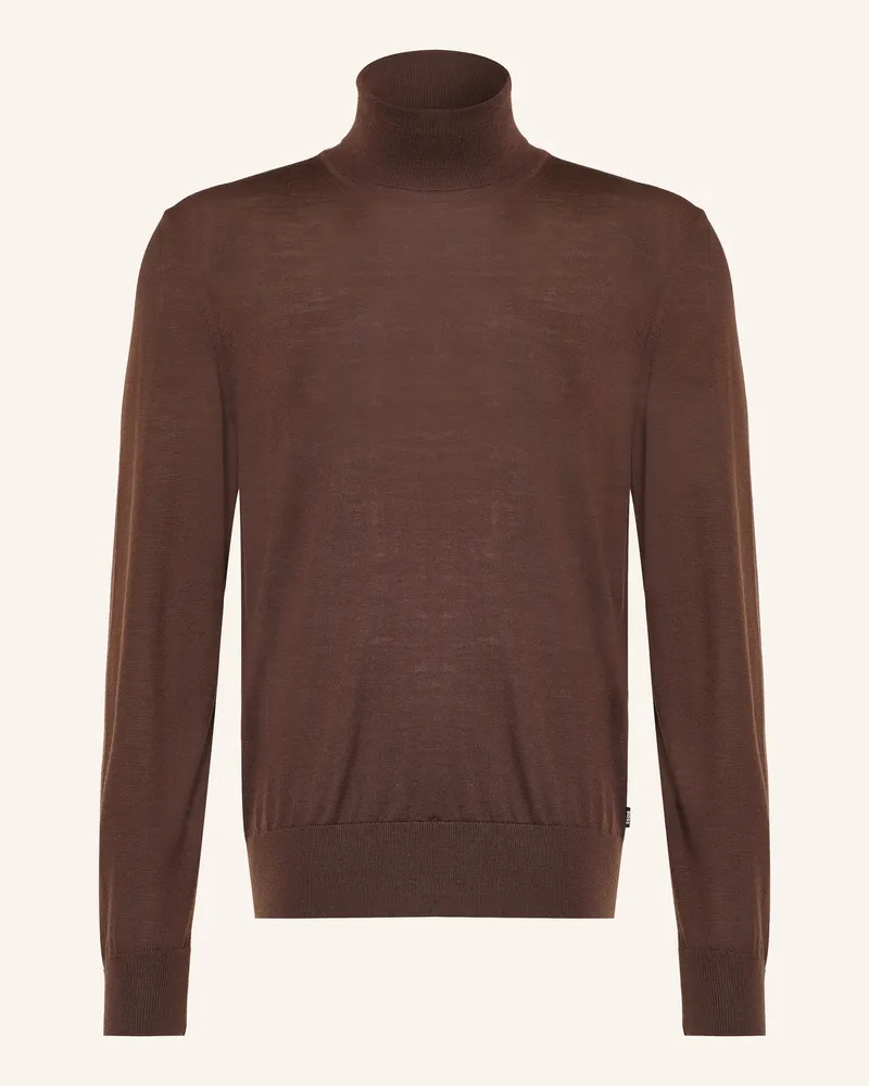 HUGO BOSS Rollkragenpullover Musso braun Dunkelbraun