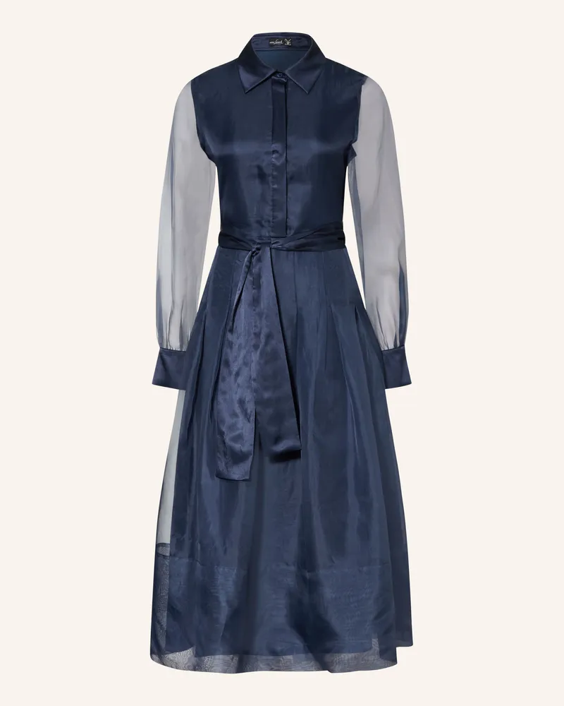 van Laack Hemdblusenkleid Aus Seide blau Dunkelblau