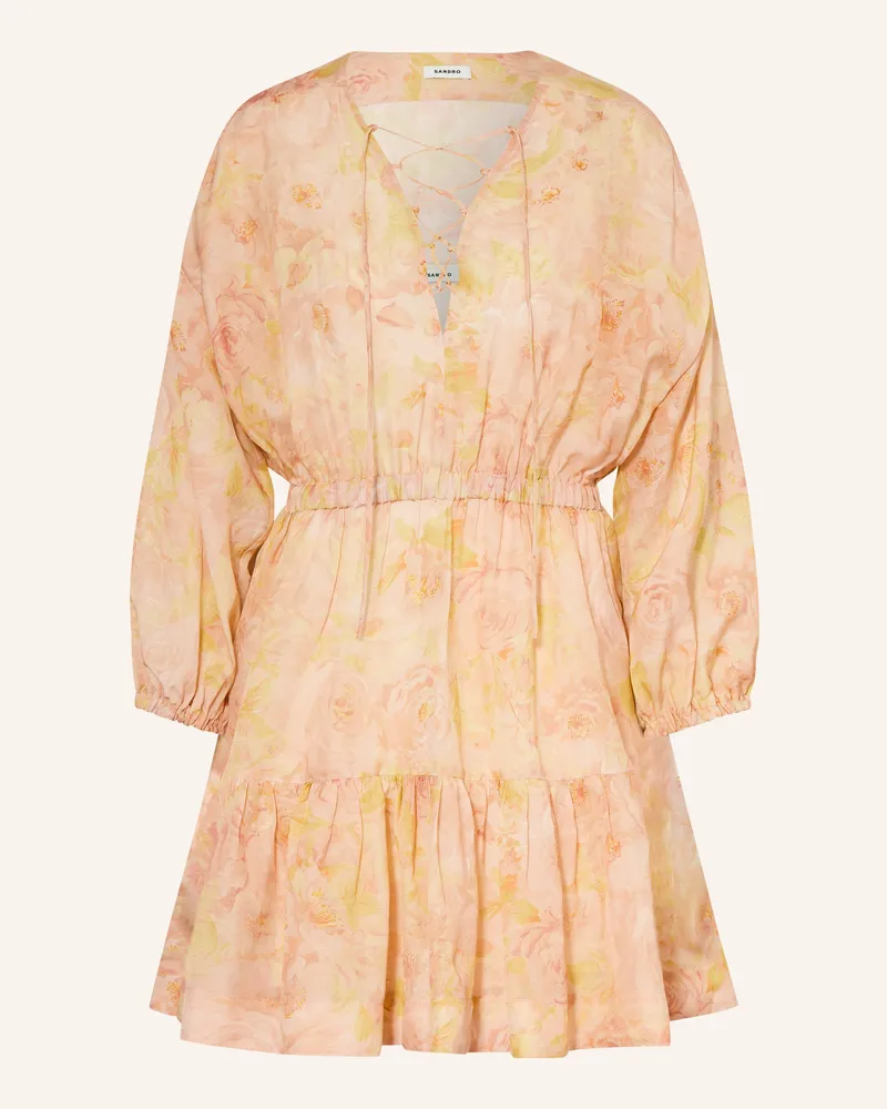 Sandro Kleid mit Rüschen Hellorange