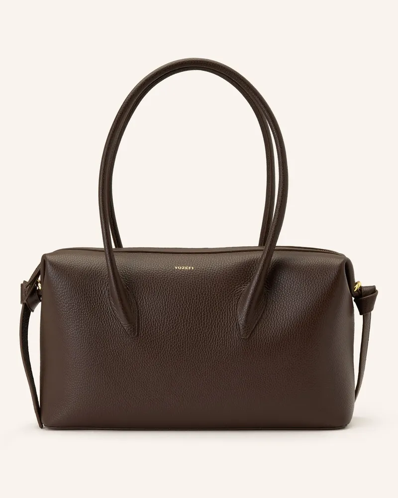 YUZEFI Schultertasche BRIOCHE DUFFLE Dunkelbraun