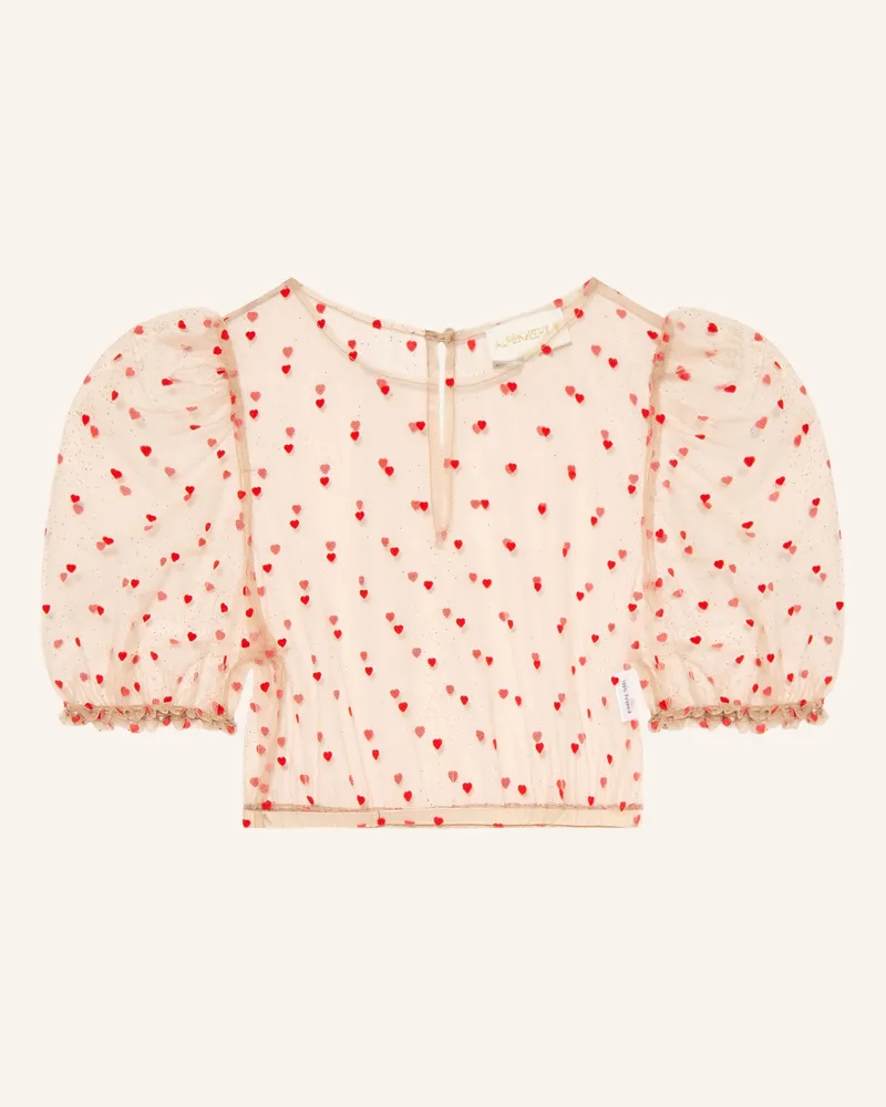 AlpenHERZ Dirndlbluse Lola rot Beige