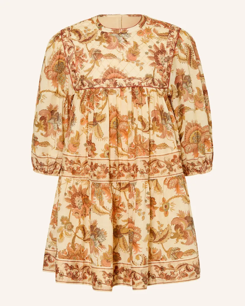 Zimmermann Kleid Aster braun Hellgelb