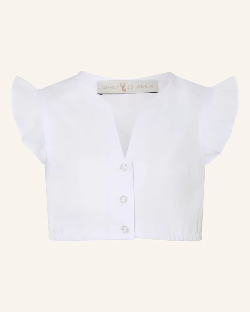 Johann & Johanna Dirndlbluse weiss Weiss