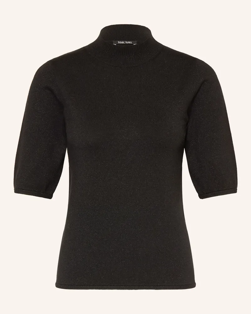 MARC AUREL Strickshirt Mit Glitzergarn schwarz Schwarz