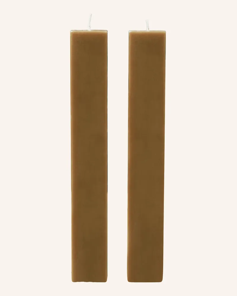 ferm LIVING 2er-Set Stabkerzen BURREN Braun
