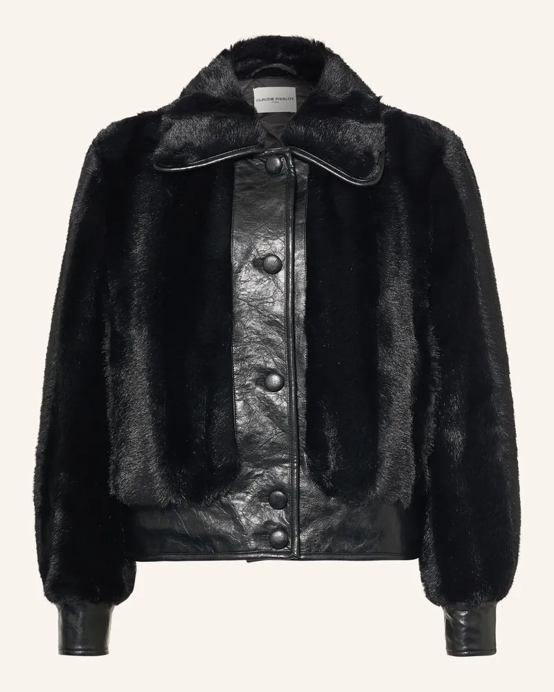 Claudie Pierlot Kunstfell-Jacke schwarz Schwarz