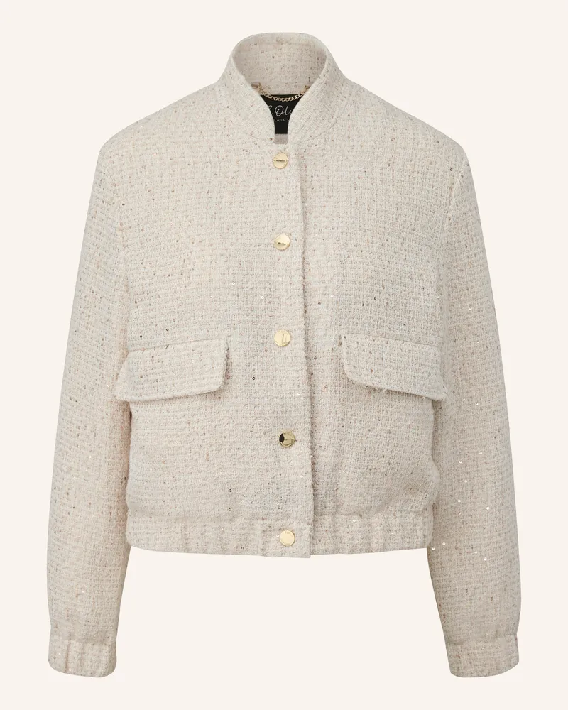 S.Oliver Tweed-Blouson mit Pailletten Hellbraun