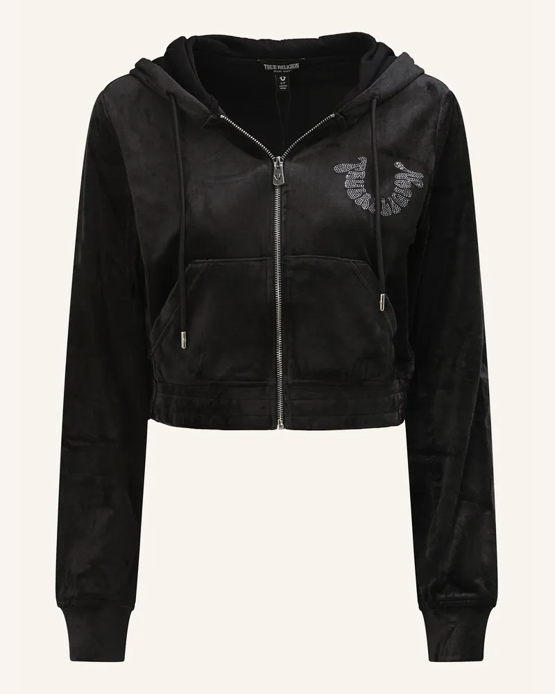 True Religion Zip-Hoodie schwarz Schwarz