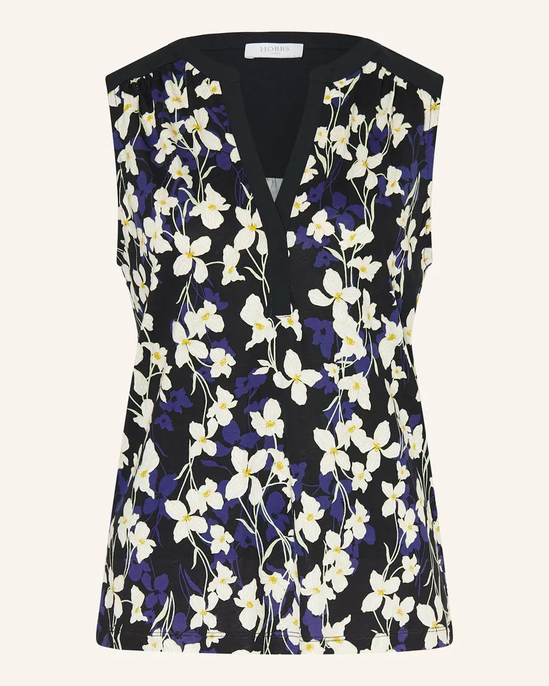 HOBBS London Blusentop NADINE im Materialmix Dunkelblau