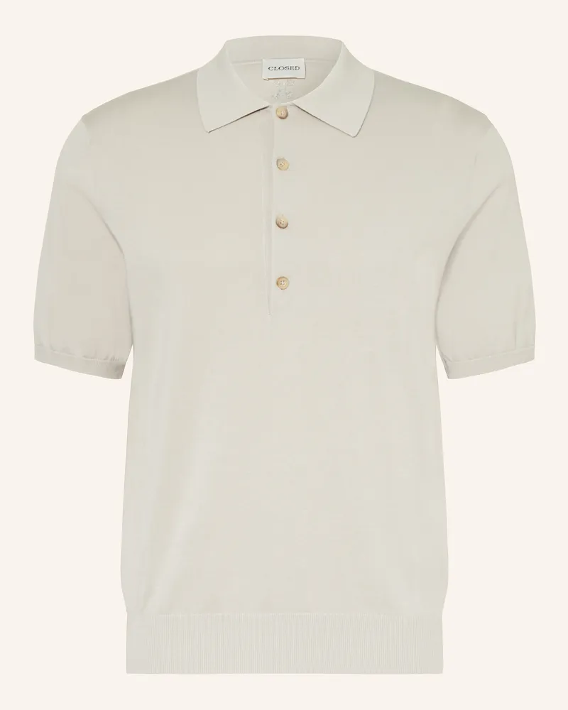 Closed Strick-Poloshirt Hellgrau