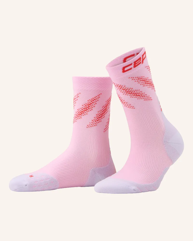 CEP Laufsocken RUN EDT. ELLIPTIC MID CUT MID CUSHION Rosa