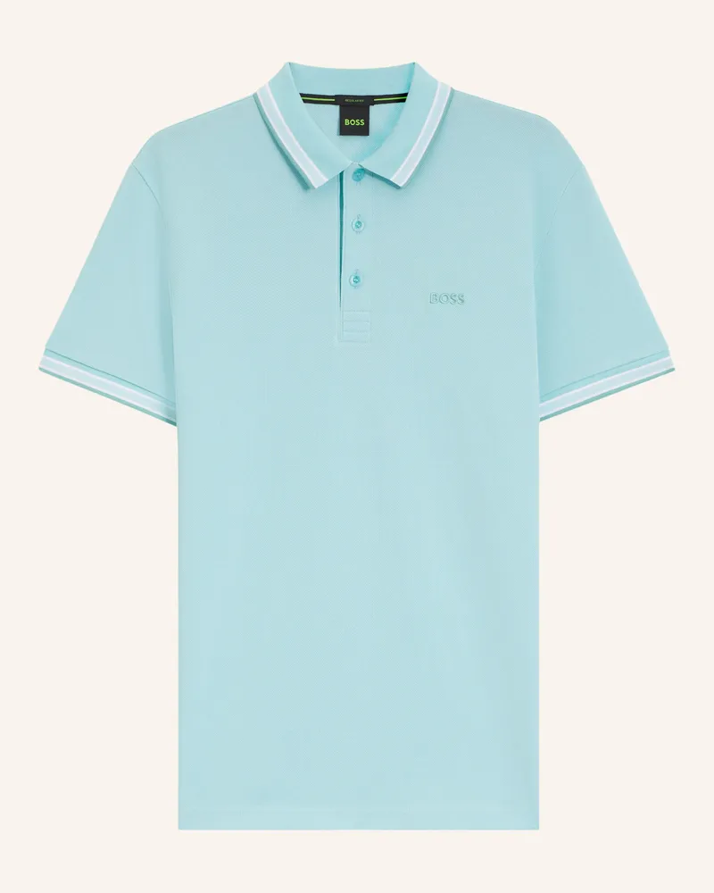 HUGO BOSS Piqué-Poloshirt Paddy Curved Regular Fit blau Blau