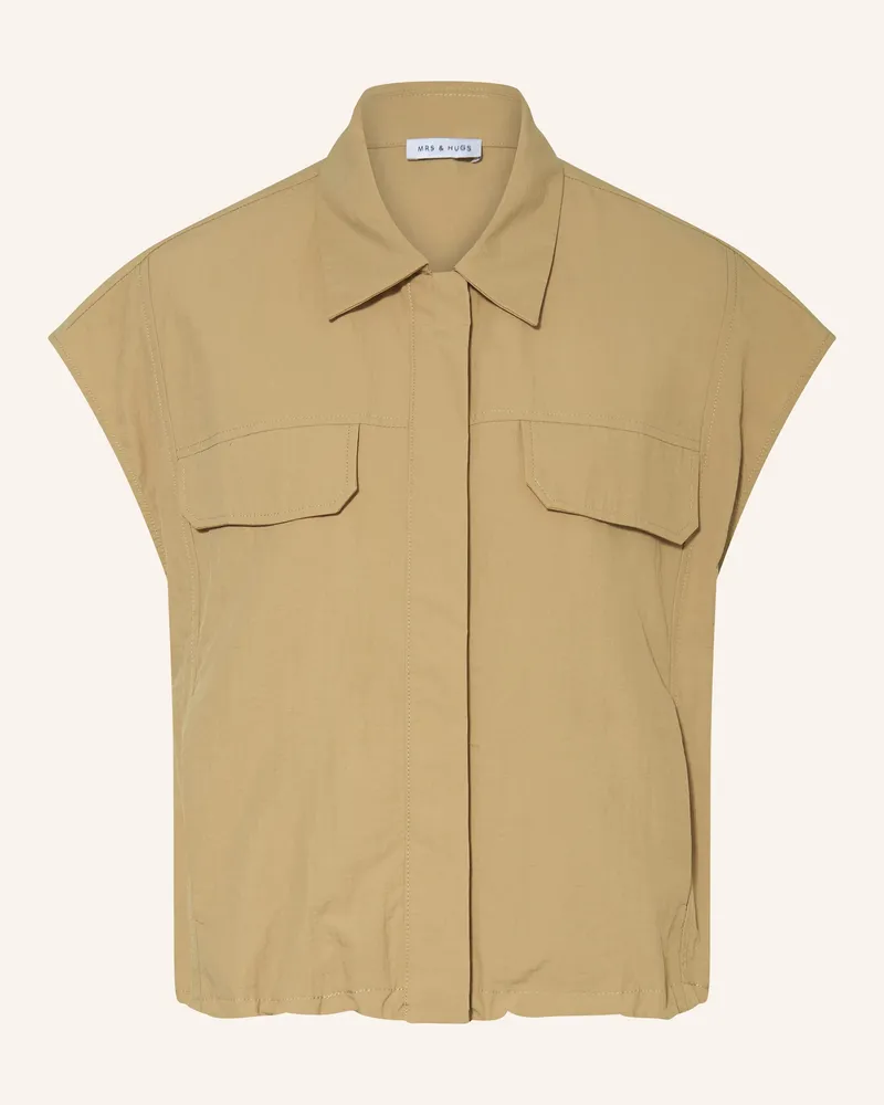 Mrs & HUGS Hemdbluse Beige