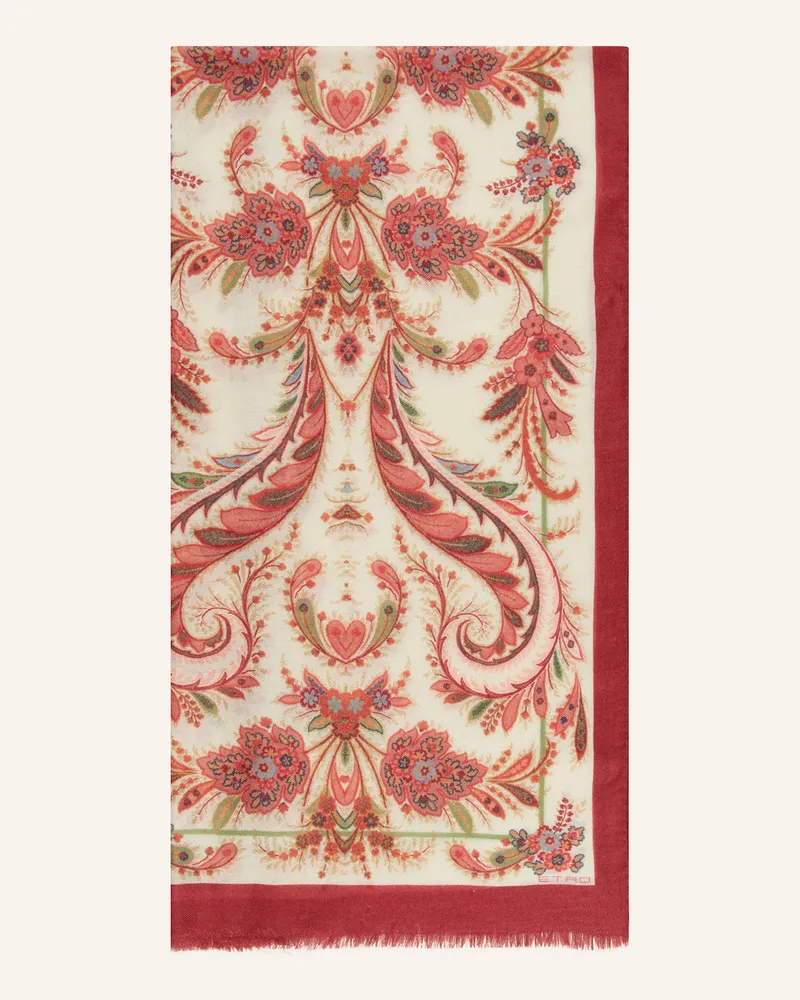 Etro Schal mit Cashmere und Seide Dunkelrot