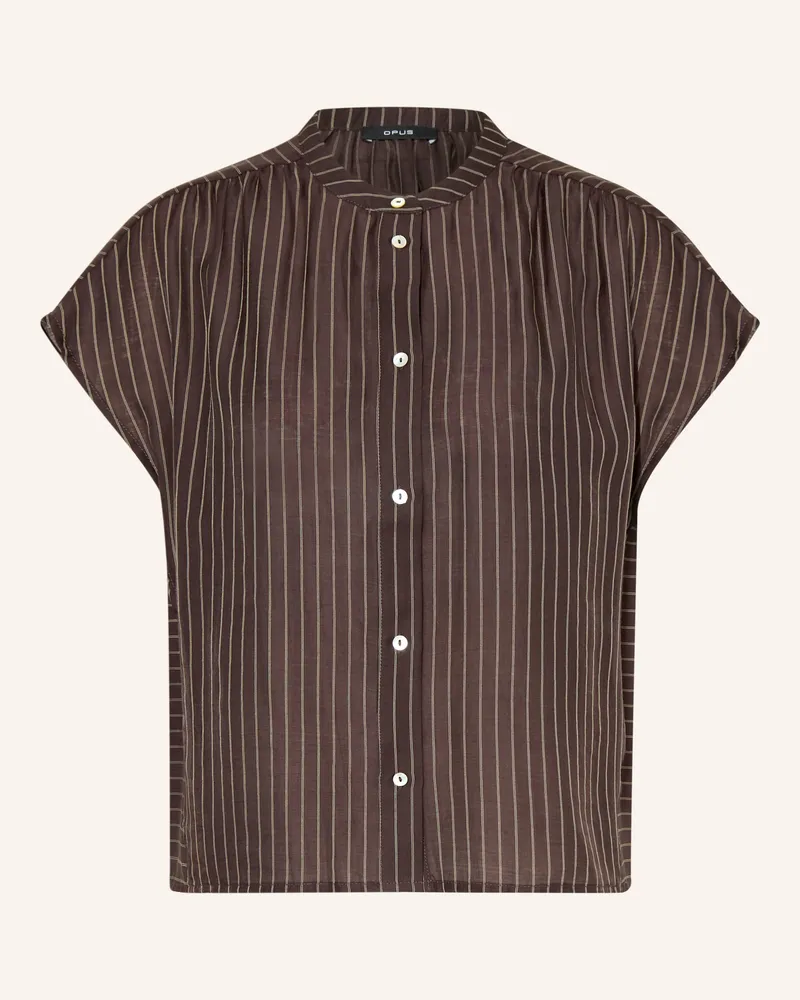 OPUS Bluse Friepe braun Dunkelbraun