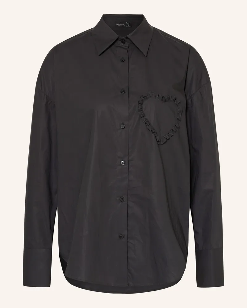 van Laack Hemdbluse VL-BESNA-APPL mit Rüschen Schwarz