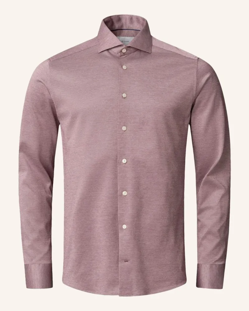 Eton Filo di Scozia Jersey-Hemd Contemporary Fit Rot