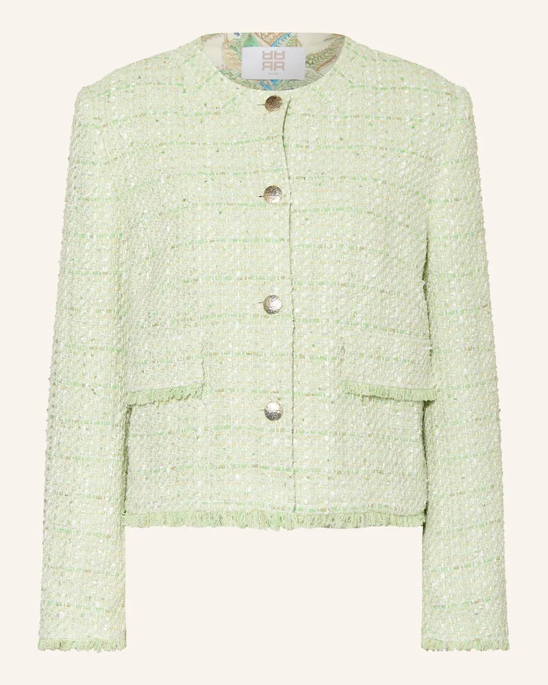 Riani Kastenjacke aus Tweed mit Pailletten Hellgrün
