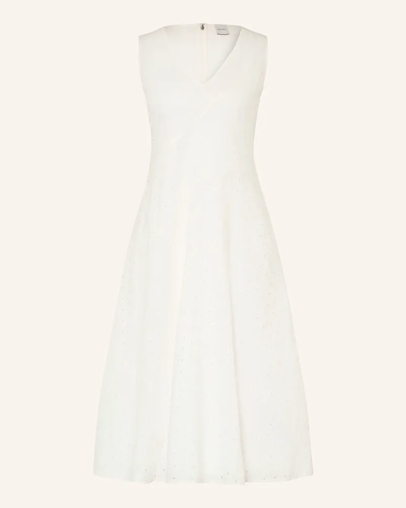 Calvin Klein Kleid Aus Lochspitze weiss Ecru