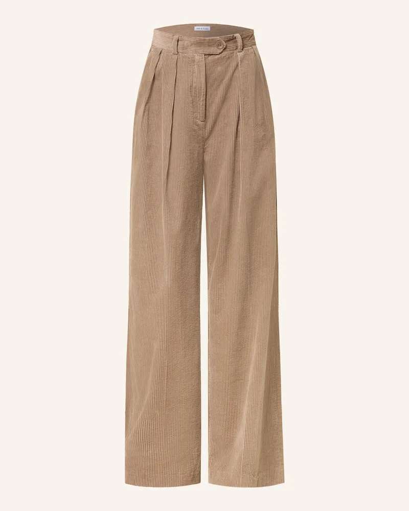 Mrs & HUGS Marlenehose Aus Cord beige Taupe