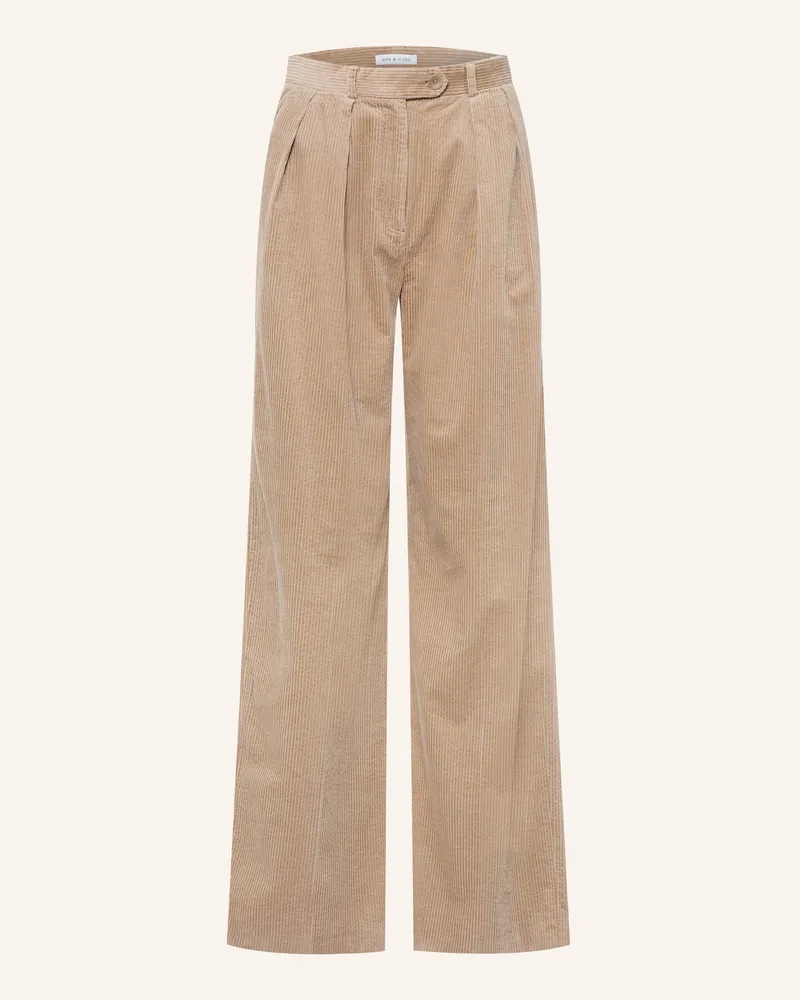 Mrs & HUGS Marlenehose Aus Cord braun Taupe