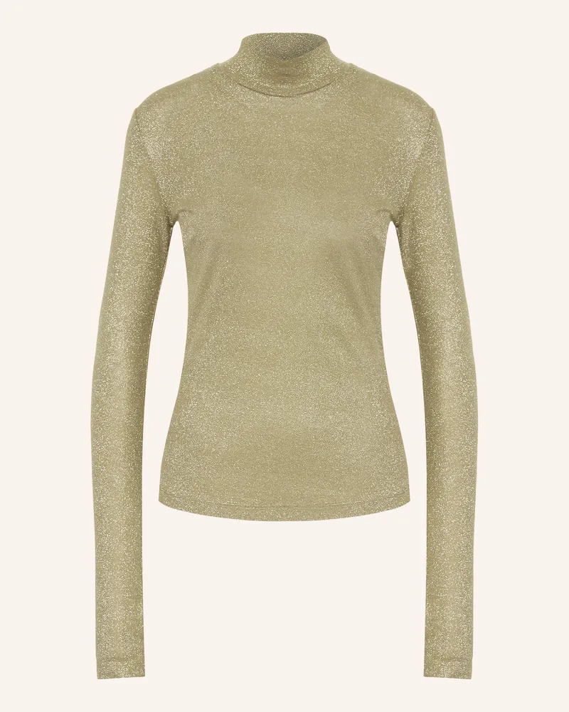 Riani Longsleeve Mit Glitzergarn gruen Gold