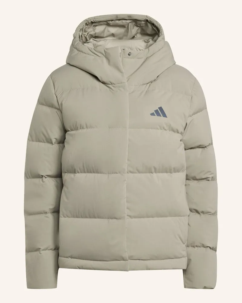 adidas HELIONIC CLIMAWARM DAUNENJACKE MIT KAPUZE Silber