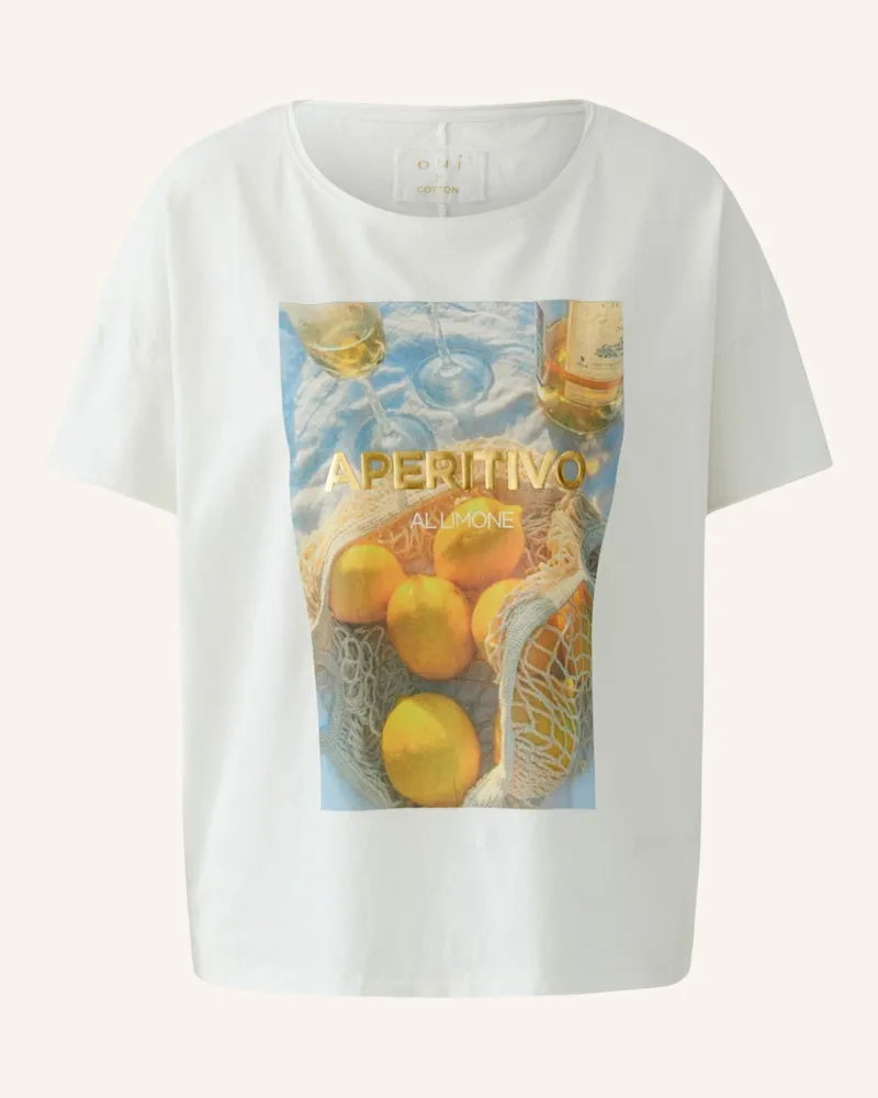 Oui  T-Shirt weiss Weiss