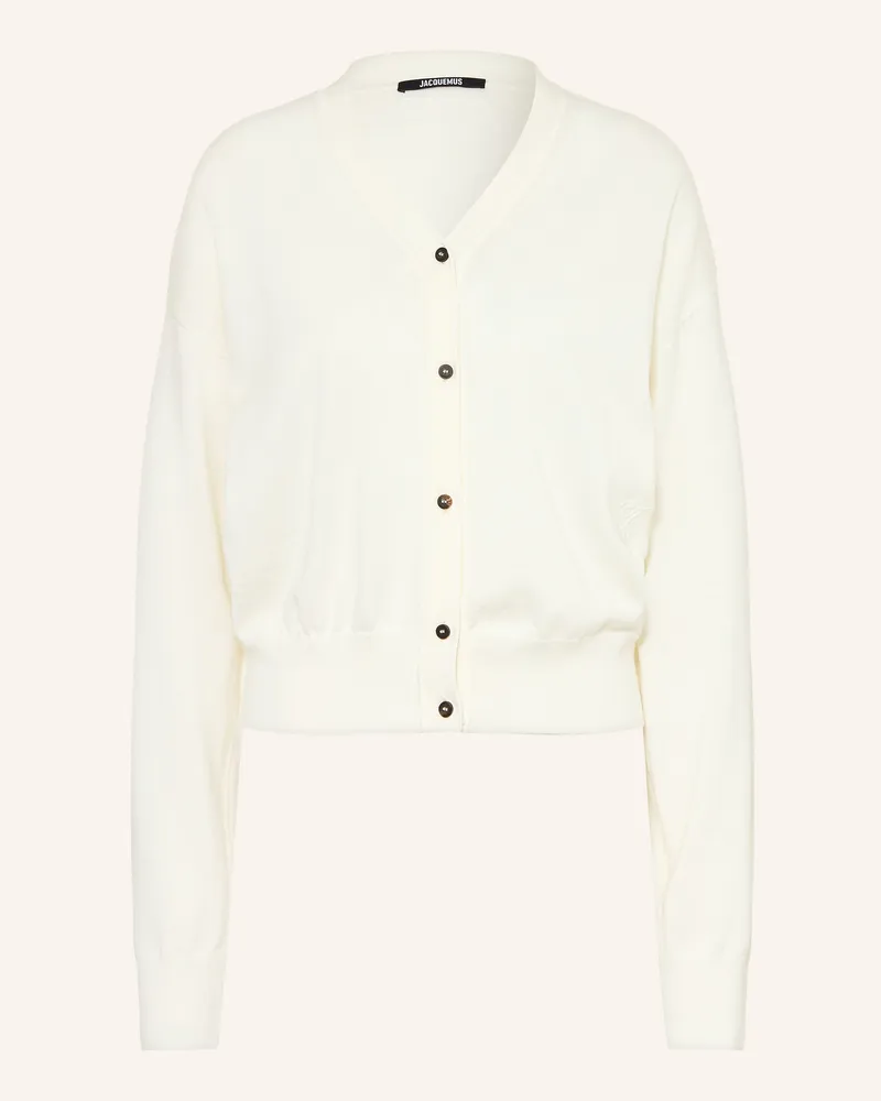 Jacquemus Strickjacke Le Cardigan J Aus Merinowolle weiss Creme
