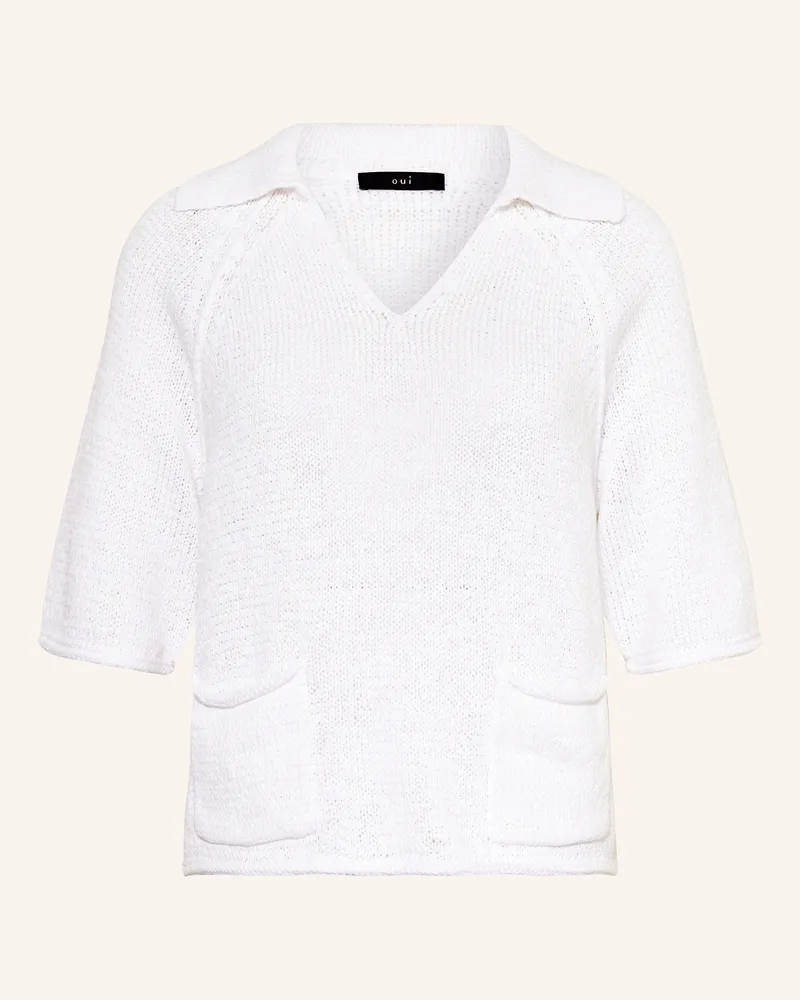 Oui  Strickshirt Weiss