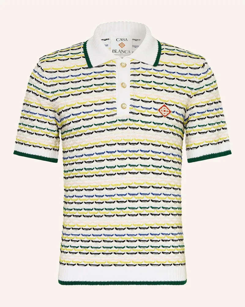 Casablanca Paris Strick-Poloshirt beige Weiss