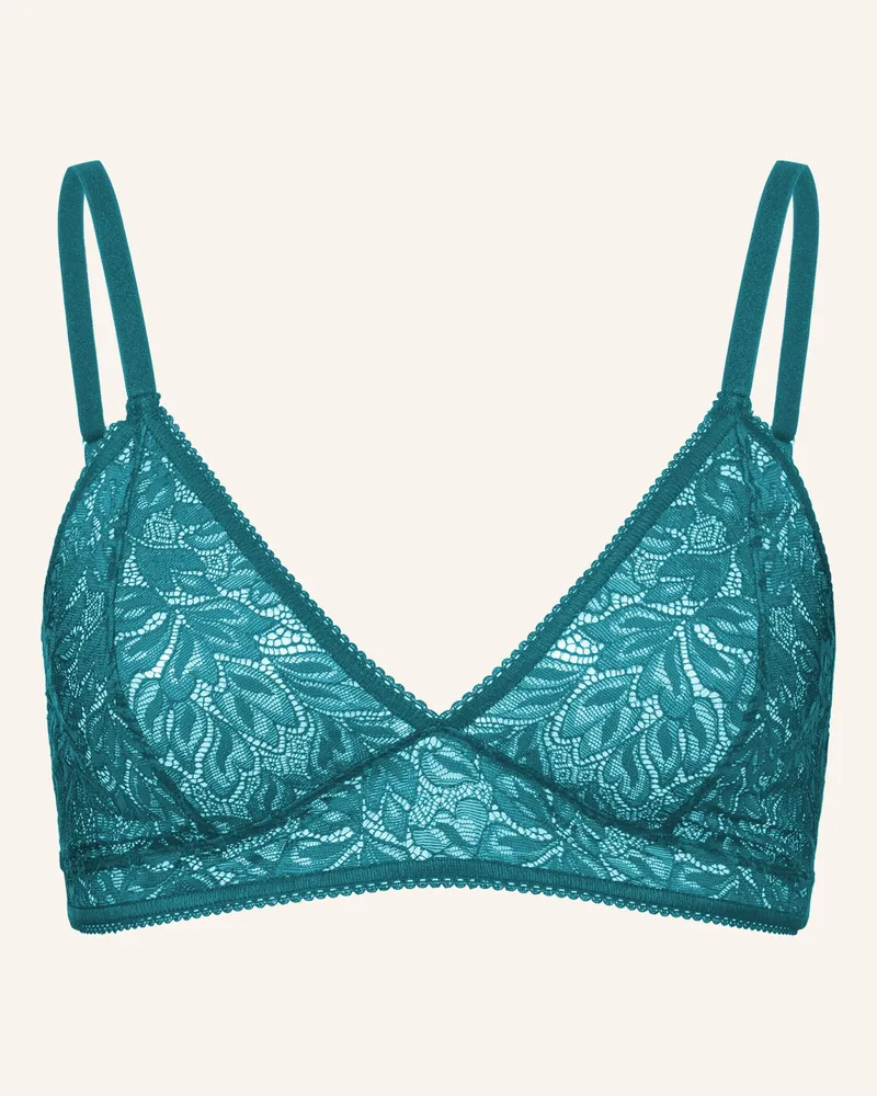 Ehrlich Textil Iconic Lace Bügelloser Triangel Bh Mittlerer Halt Aus Spitze - Verstellbare Träger blau Blau