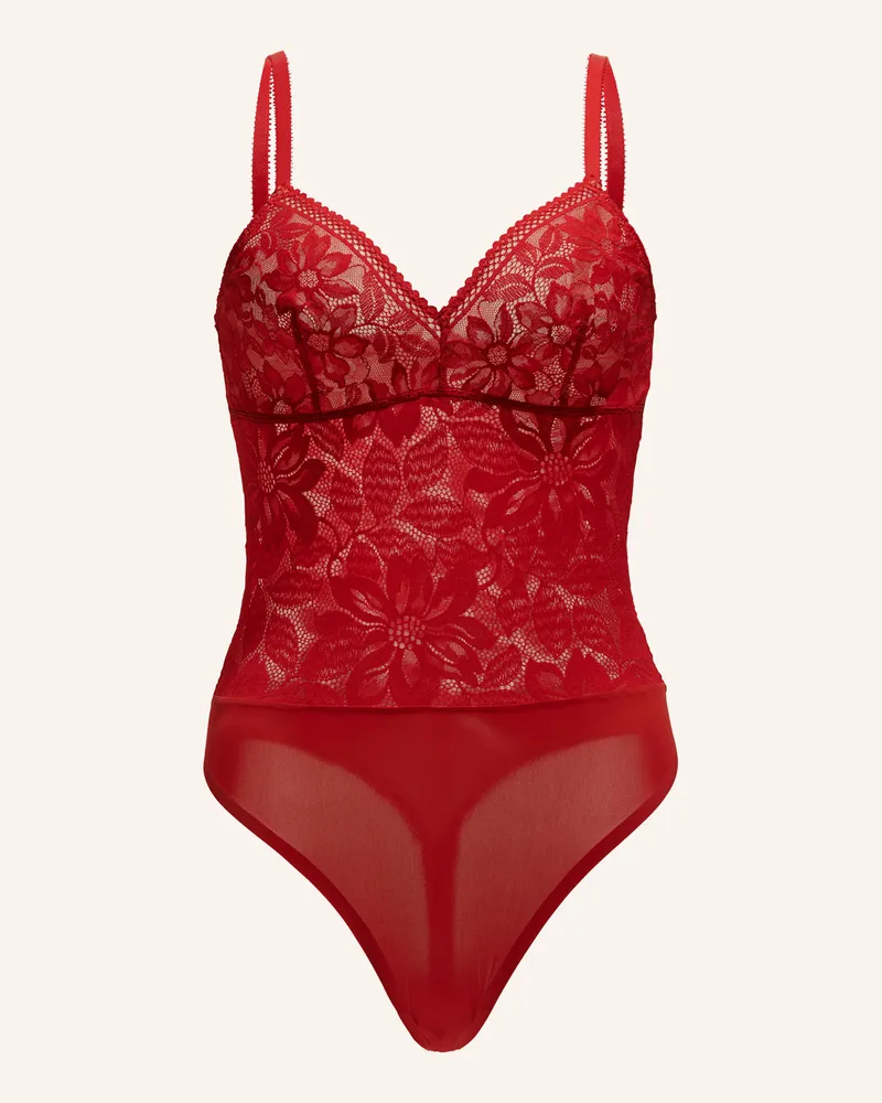 Wolford Bodies Ohne Cups Lace Body rot Rot